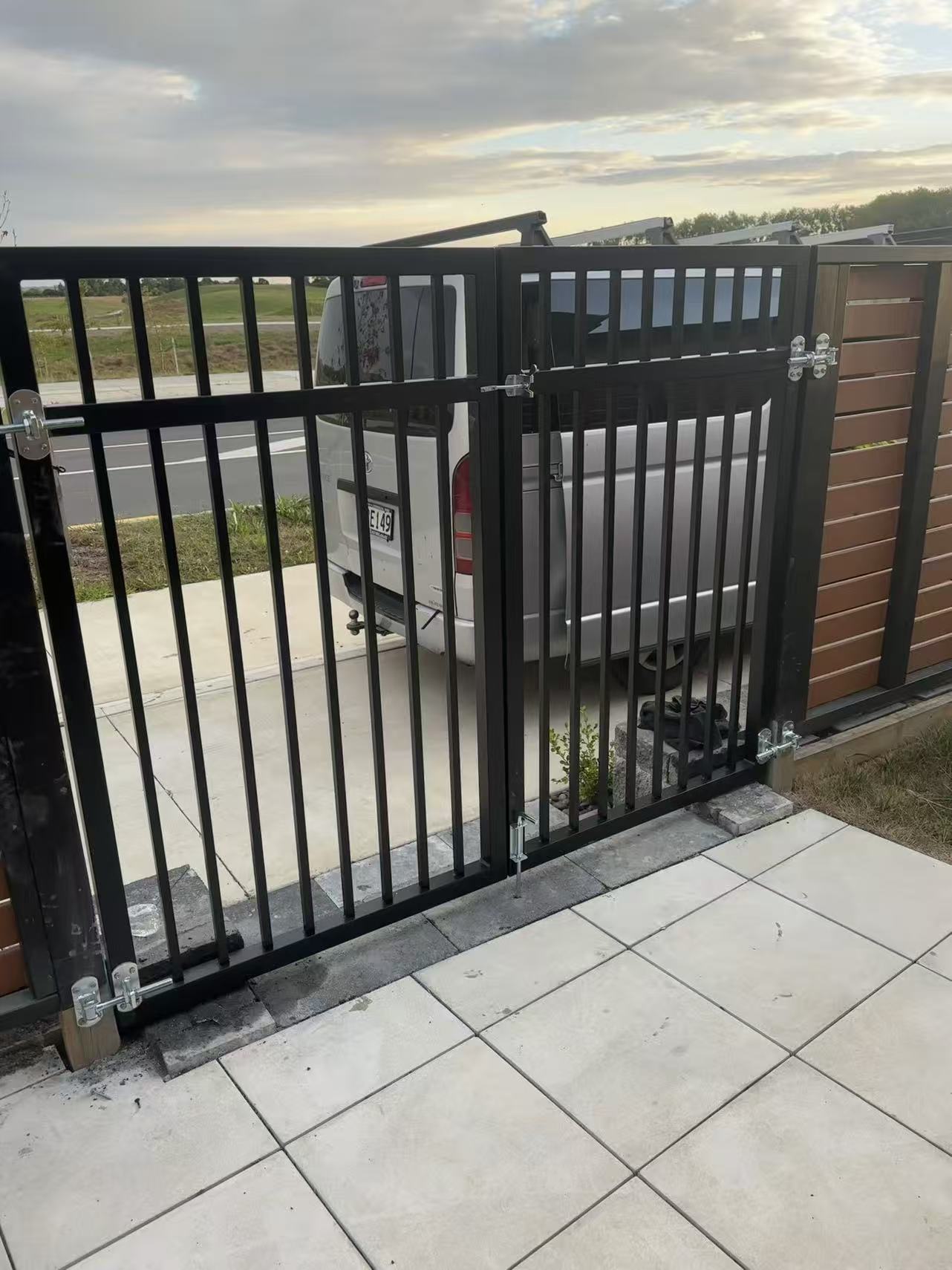 Custom black aluminium driveway gates and fencing